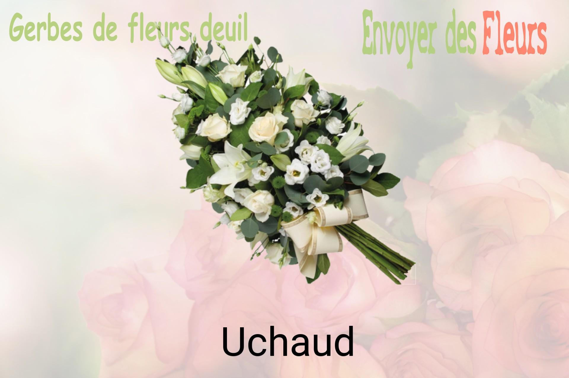 Gerbe de fleurs de deuil livrée à Uchaud